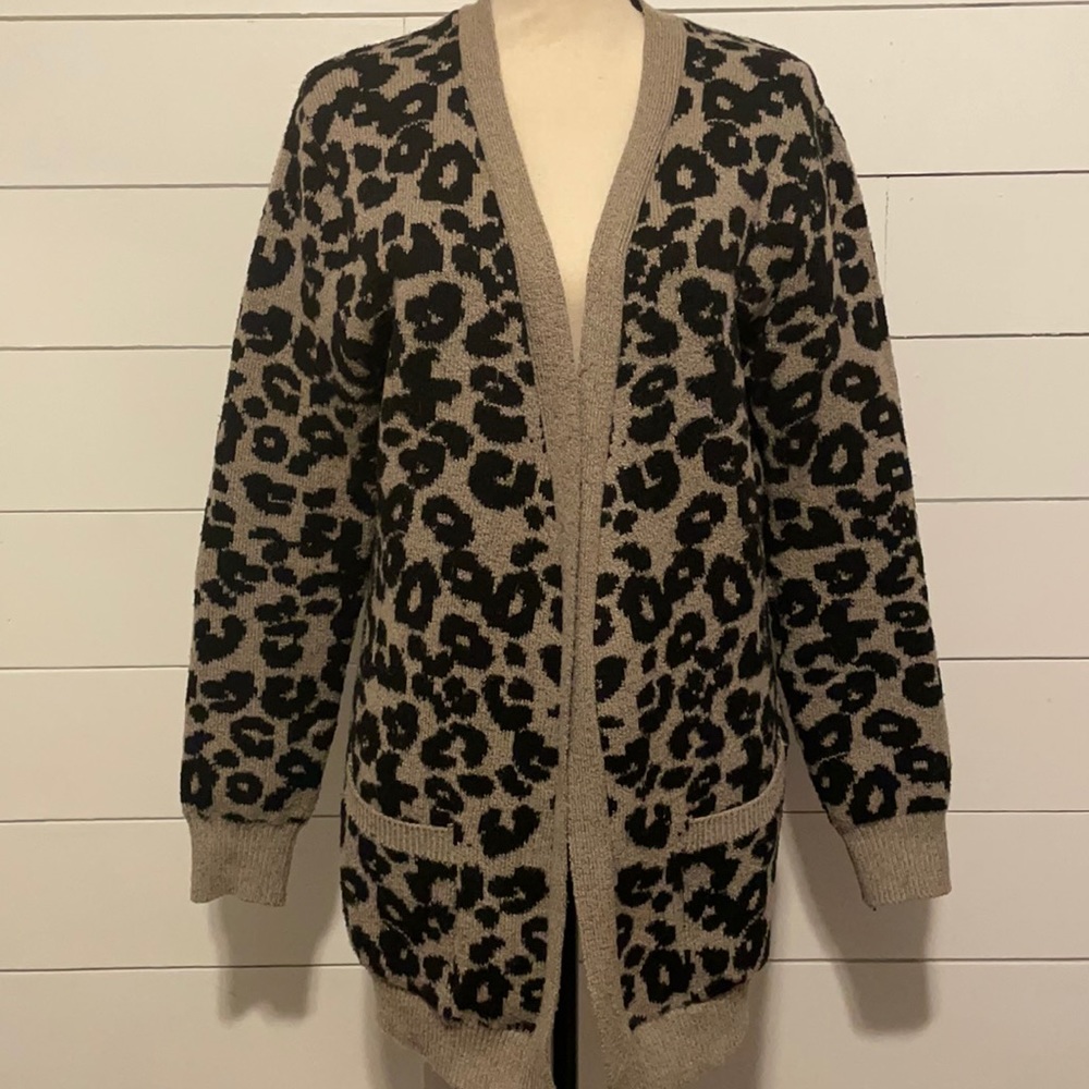 August Silk leopard print cardigan
